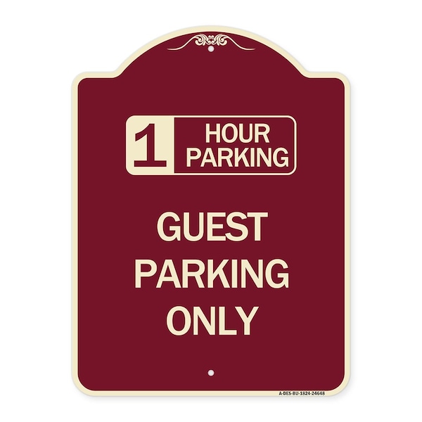 Signmission 1 Hour Parking Guest Parking Only Heavy-Gauge Aluminum Architectural Sign, 24" x 18", BU-1824-24648 A-DES-BU-1824-24648 - main